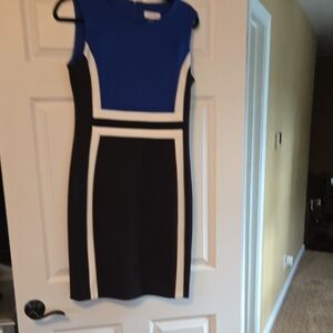 Calvin Klein Blue and Black Colorblock Mini Dress